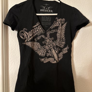T-shirt da donna ROKKER nero