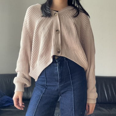 light pastel pink cardigan