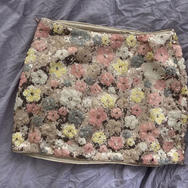 Flower sequin mini skirt 