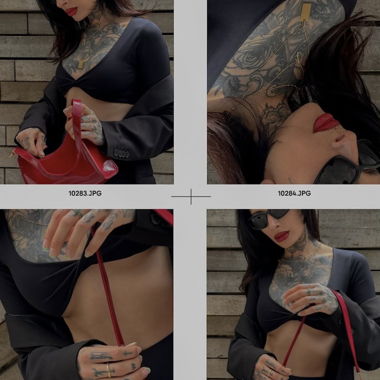 Black long-sleeve crop top