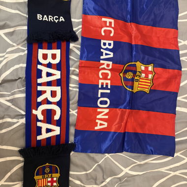 FC Barcelona Schal und Flagge Set