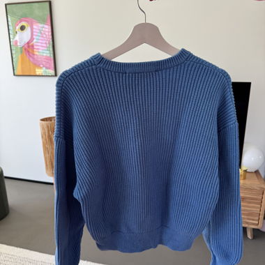 Pull bleu en maille Zara
