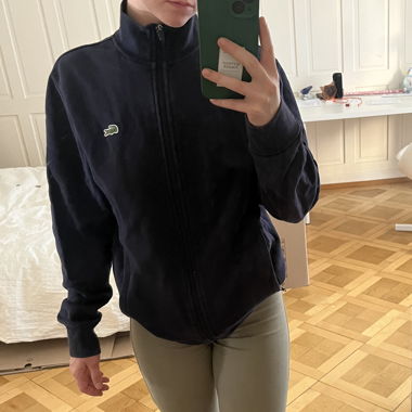Lacoste zip up sweater dark blue