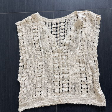 Beige Knit Sleeveless Top