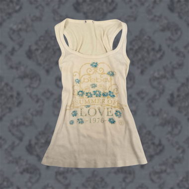 Bebe Tank Top Vintage Y2K mit Strasssteinen