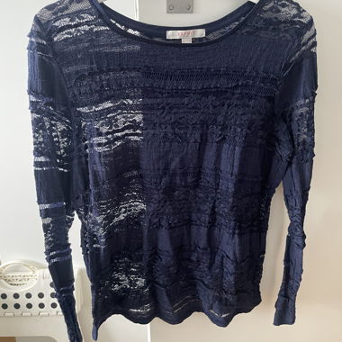 Top in pizzo Esprit blu scuro