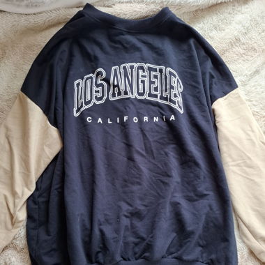 Felpa Los Angeles blu e beige
