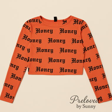 Honey Crop Top Orange – Grösse S