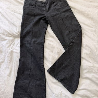 Jeans gris à jambes larges
