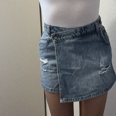 denim skort