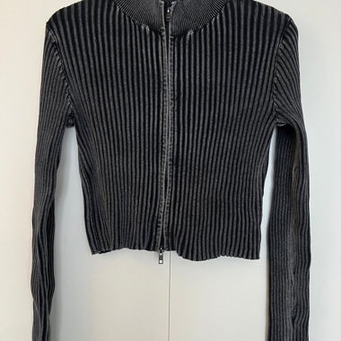 Ribbed zip-up sweater