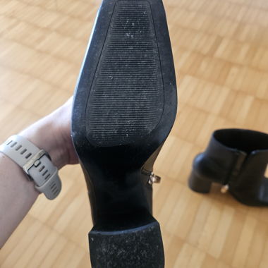 Mango, black ankle boots with block heel
