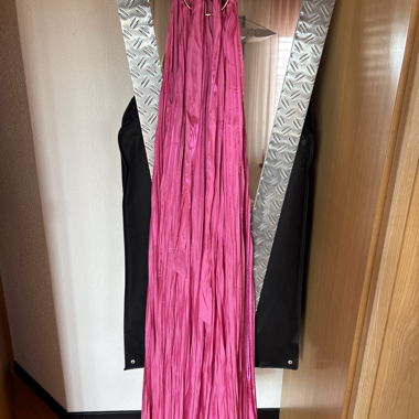 Massimo Dutti pink plissiertes Maxikleid EU 40