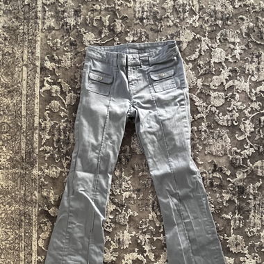 Pantalon taille basse bleu claire