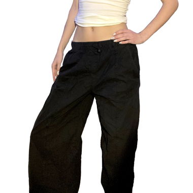 Pantalon parachute noir