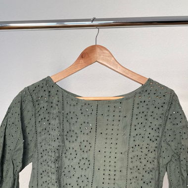 Blouse fleurs verte