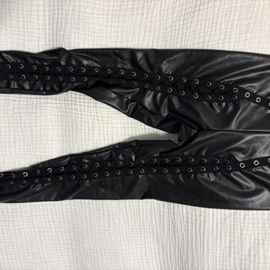 Black Lace-Up Pants