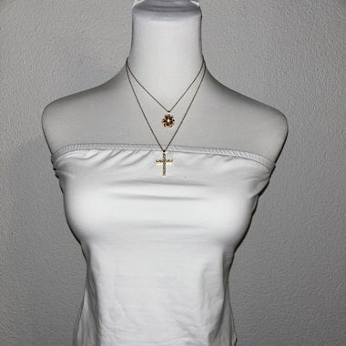 Weisses Langes Tube Top mit dünnem Bund
