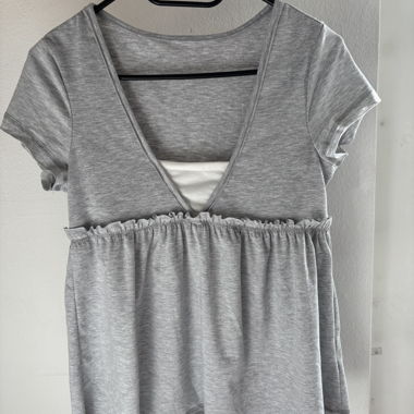 Top Babydoll grigio