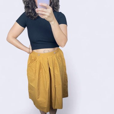 Jupe vintage jaune moutarde