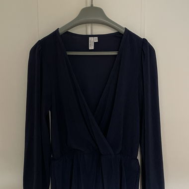 Blusa avvolgente blu scuro