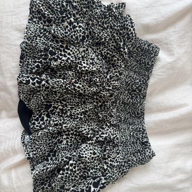 Subdued Leopard Print Smocked Skirt