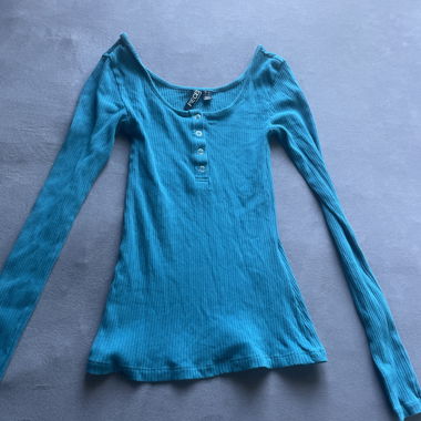 Top a maniche lunghe verde/turchese Y2K