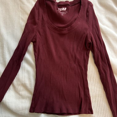 Maglietta bordeaux a maniche lunghe M