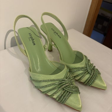 Green Slingback High Heels