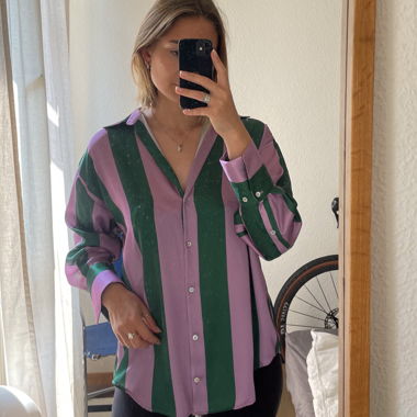 Chemise en Satin à Rayures