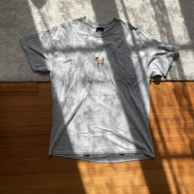 graues oversize t-shirt mit geiss