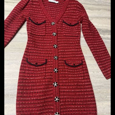 Vestitino corto in maglia rosso