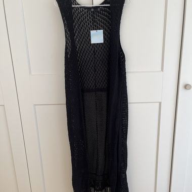 Black long knit vest