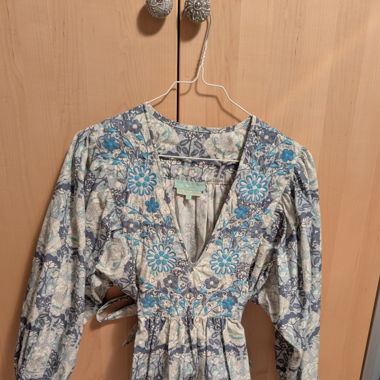 Blau Blumiges Kleid