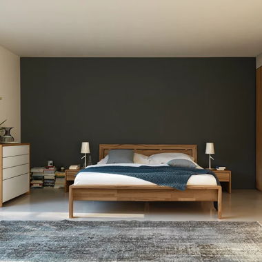 Team 7 Lunetto Design Bed, Solid Walnut