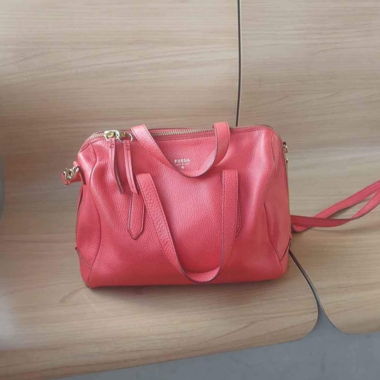 Borsa in pelle Fossil rossa/arancio blu