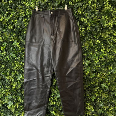 Baggy-Fit leather trousers