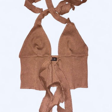 Top halter marrone XS