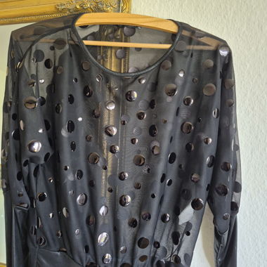 Top trasparente nero stile vintage italiano
