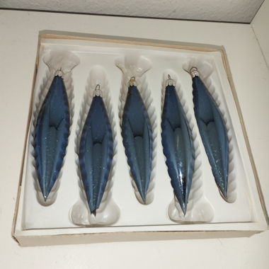 Blue Christmas Ornaments, 5-Piece Set