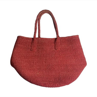 Sommerliche Handtasche aus Naturfasern, Rot