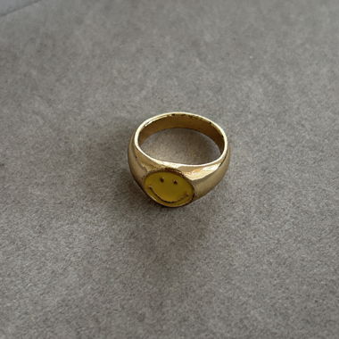 Golden Smiley Ring
