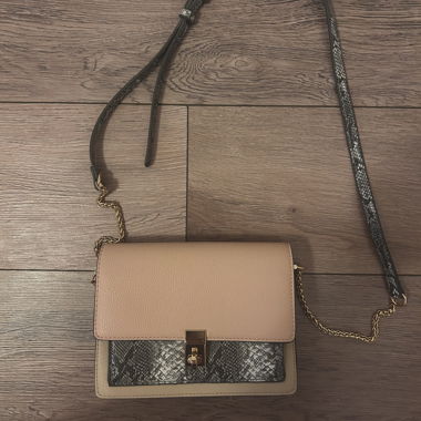 MANOR Handbag pink/grey snake print