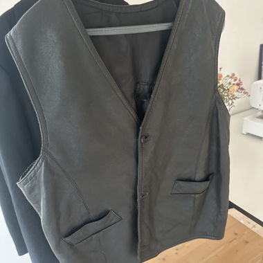 Black leather vest