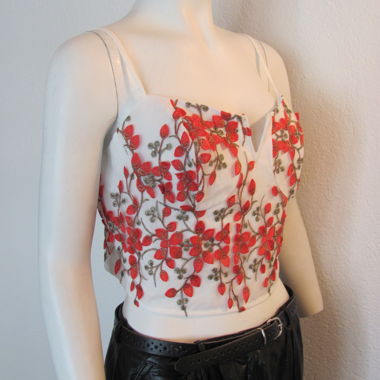 Bustier avec fleurs brodées taille L