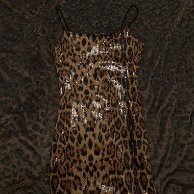 Leopard Sequin Mini Dress