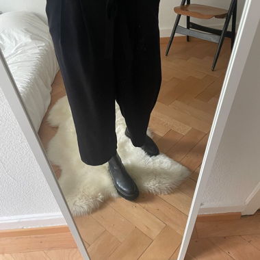 Pantalon en tissu noir Zara