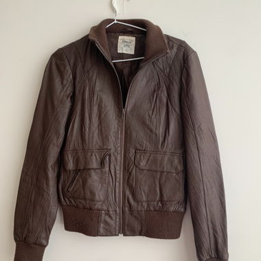 Veste en cuir marron