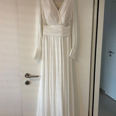 Robe longue blanche Dentelle Dorada