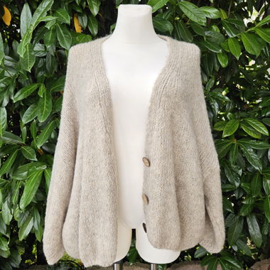 Kuschlig weicher Grobstrick Cardigan in Beige